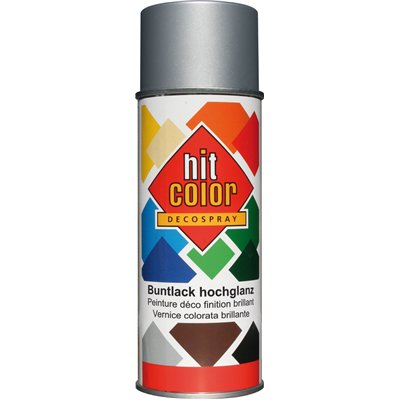 HITCOLOR - Peinture Brillante HitColor Aérosol 400ml Aluminium blanc