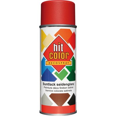 HITCOLOR - Peinture Satinée Hitcolor Aérosol 400ml Rouge feu