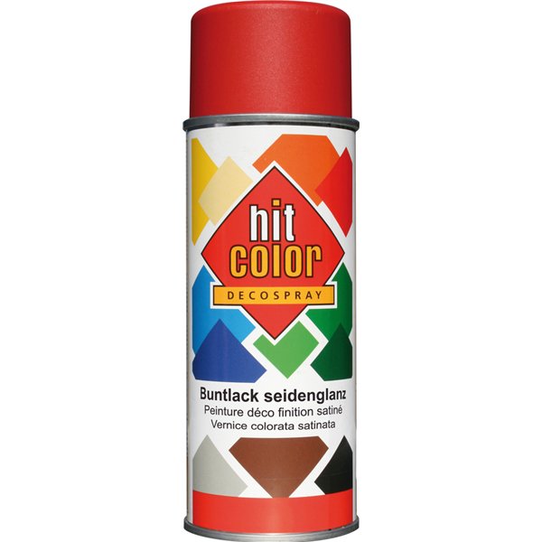 HITCOLOR - Peinture Satinée Hitcolor Aérosol 400ml Rouge feu