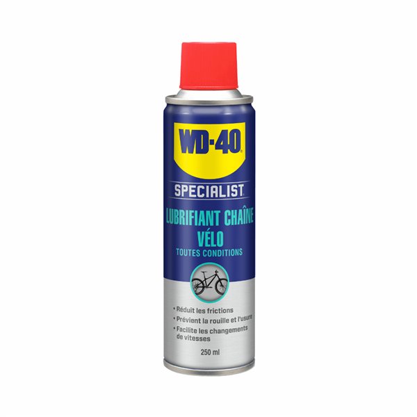 WD40 BIKE - Lubrifiant Chaîne Vélo Toutes Conditions WD-40 SPECIALIST 250 mL