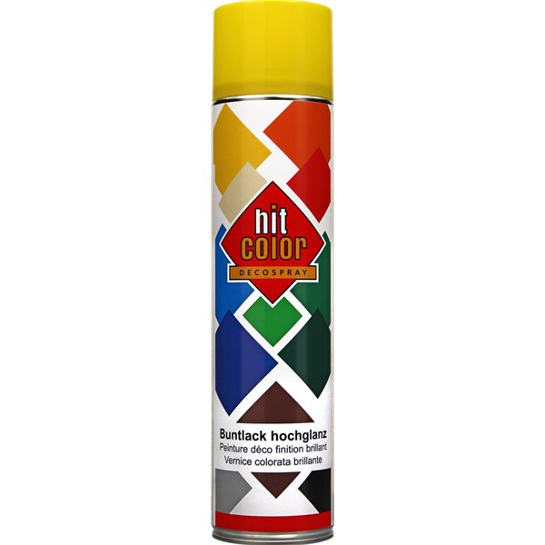 HITCOLOR - Peinture Brillante HitColor Aérosol 600ml jaune Colza