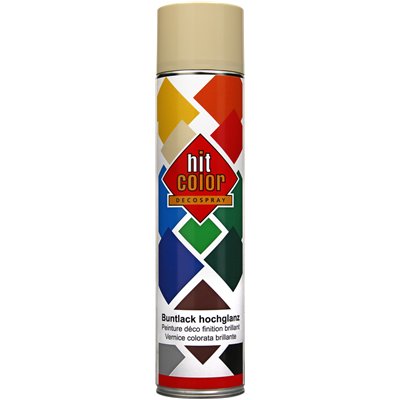 HITCOLOR - Peinture Brillante HitColor Aérosol 600ml Ivoire clair