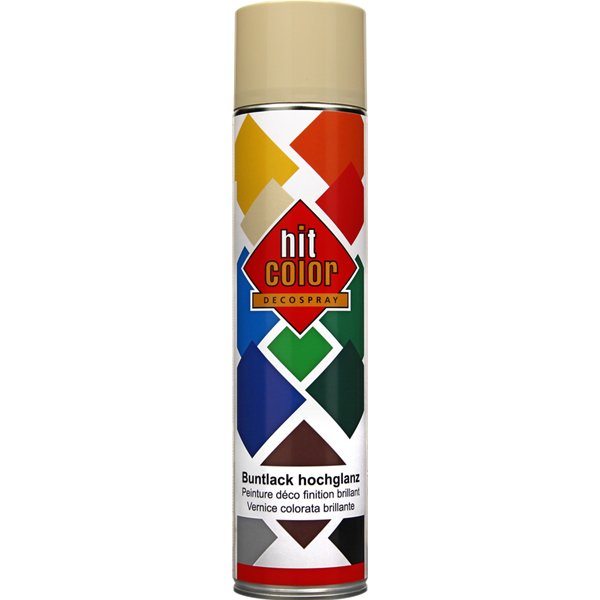 HITCOLOR - Peinture Brillante HitColor Aérosol 600ml Ivoire clair