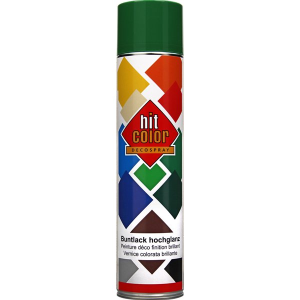 HITCOLOR - Peinture Brillante HitColor Aérosol 600ml vert émeraude