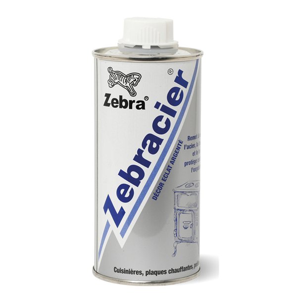 ZEBRACIER - Crème argentée pour acier et fonte flacon de 250 ml - Zebracier