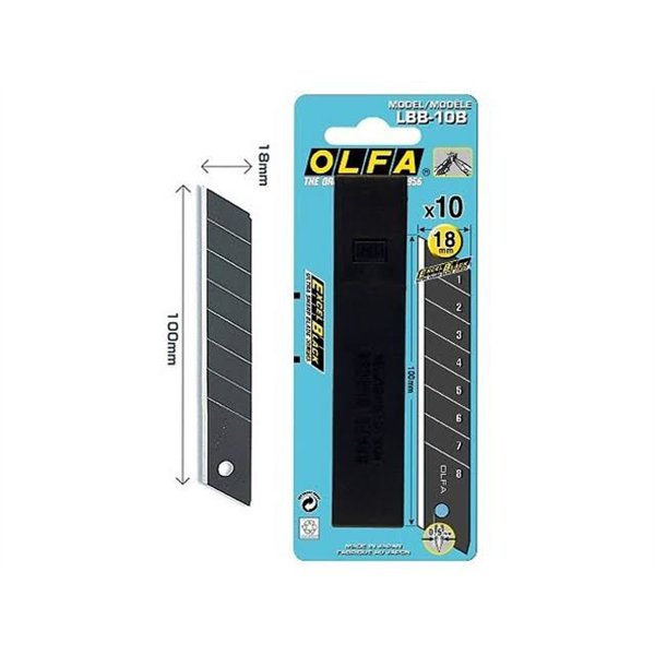 ROMUS - Lames de Cutter Olfa Noires LBB 10B 18mm