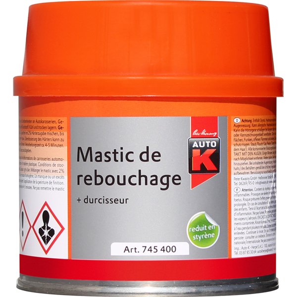 AUTO K - Mastic de Rebouchage Carrosserie + Durcisseur 250g