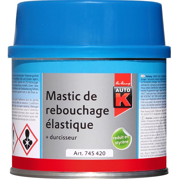 AUTO K - Mastic de Rebouchage Élastique + Reboucheur