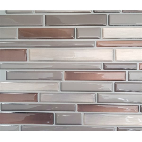 ACCESS DECO - Carrelage Adhésif 3D Parement Taupe