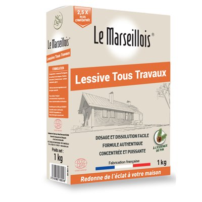 LE MARSEILLOIS - Lessive tous travaux à l'essence de pin ecocert  1kg