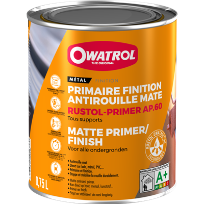OWATROL - Rustol Primer AP60 Primaire Finition Antirouille Mate 0.75L