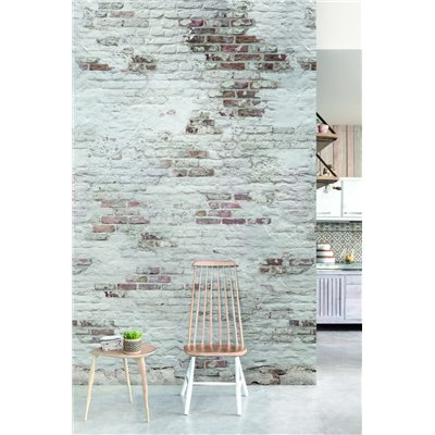 DECOR DESIGN - EP6101 Papier Peint Panoramique Mur de Briques Blanc 159x280cm