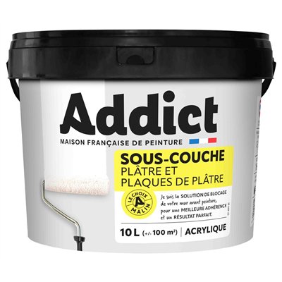 ADDICT - Addict Sous Couche Plaque de Plâtre Acrylique Mat 10L