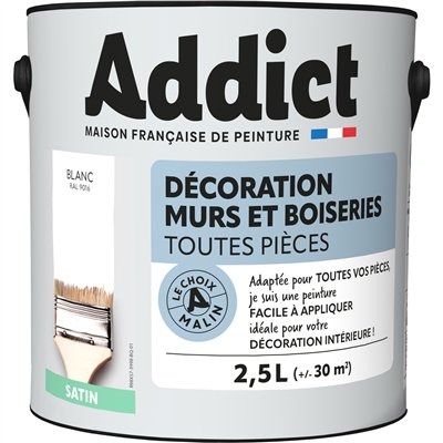 ADDICT - Peinture Décoration Murs et Boiseries Satin 2.5L