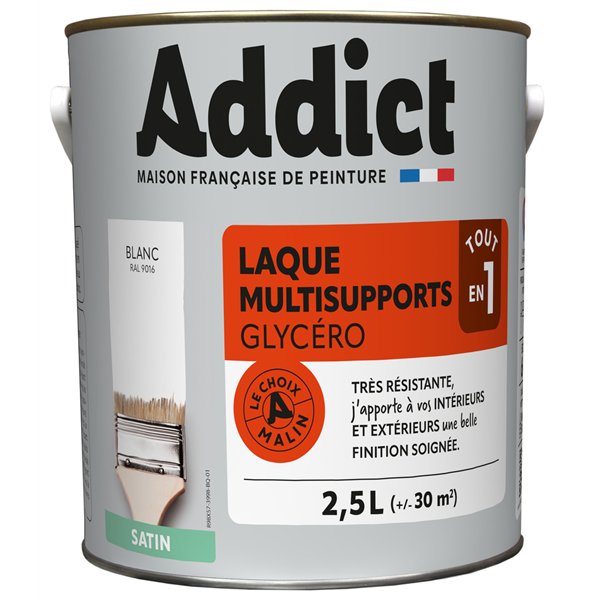 ADDICT - Laque Multisupports Glycéro Satin 2.5L