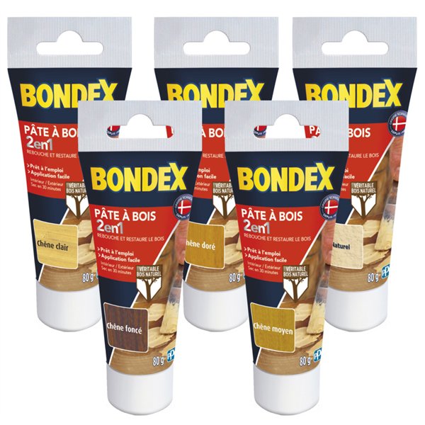 BONDEX - Pâte à bois chêne clair 80gr