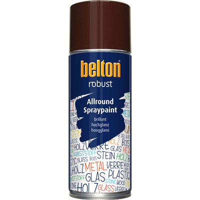 BELTON - Peinture de Finition Brillante Robust Aérosol 400ml chocolat