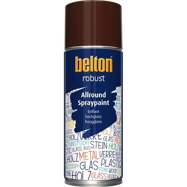 BELTON - Peinture de Finition Brillante Robust Aérosol 400ml chocolat