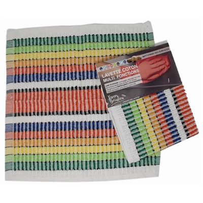 TISSAGES DE BEAULIEU - Épongettes bayadere pur coton 33x33cm x2