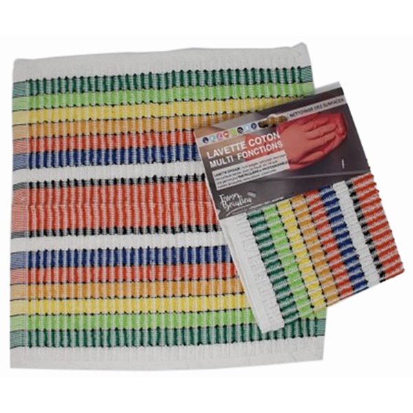 TISSAGES DE BEAULIEU - Épongettes bayadere pur coton 33x33cm x2