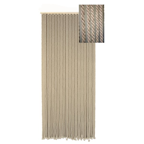 MOREL - Rideau portière en corde de coton tressé écru 90x200