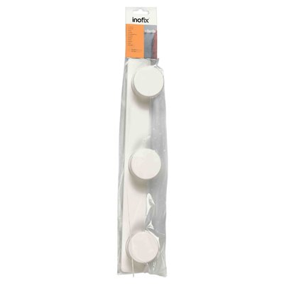 INOFIX - Portemanteau Triple Plastique Blanc en Sachet Accrochable