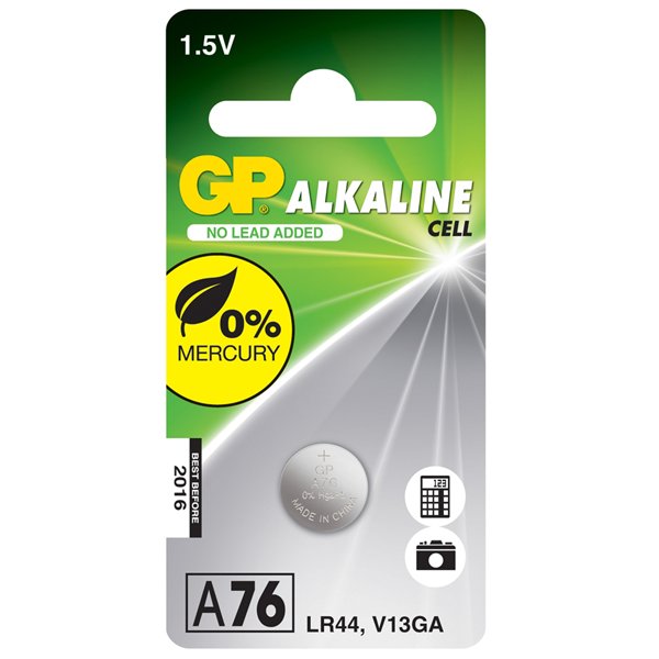 GP - GP Pile Bouton Alcaline A76 - LR44/V13GA Blister de 1