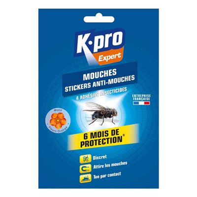 KAPO - Anti Mouches : 4 Adhésifs Fleurs