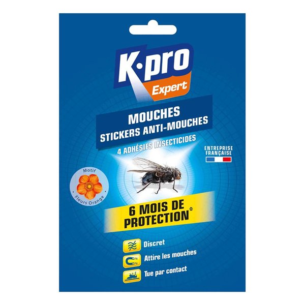 KAPO - Anti Mouches : 4 Adhésifs Fleurs