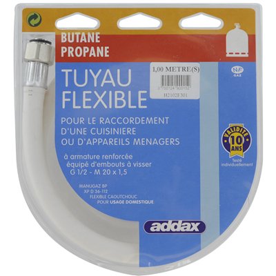 ADDAX - Flexible Gaz Butane Propane Manugaz à Visser - 10 ans en Blister