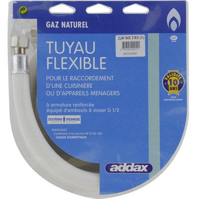 ADDAX - Tuyau Flexible Souple Gaz Naturel MANUGAZ à Visser - 10ans en Blister