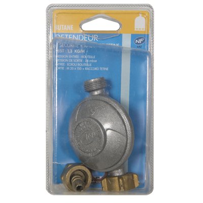 ADDAX - Détendeur Sécurité Butane NF Avec Tétine en Blister