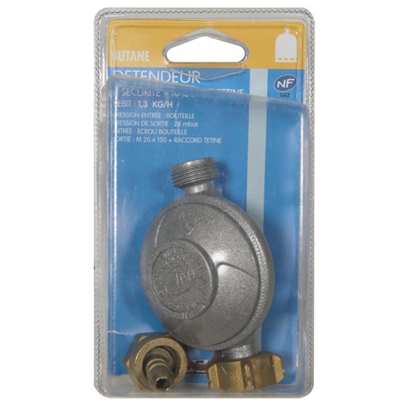 ADDAX - Détendeur Sécurité Butane NF Avec Tétine en Blister