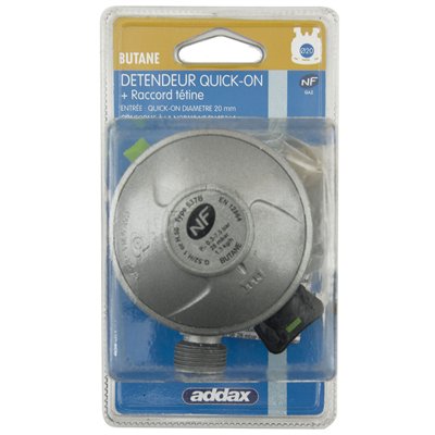 ADDAX - Détendeur QUICK-ON Butane Avec Tétine Ø27 NF GAZ en Blister