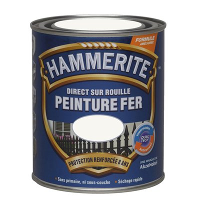 HAMMERITE - Hammerite fer bril.laque 0.75l blc 070741