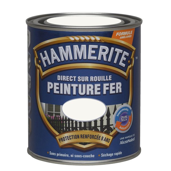 HAMMERITE - Hammerite fer bril.laque 0.75l blc 070741