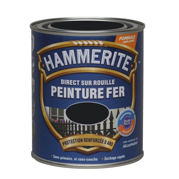 HAMMERITE - Hammerite fer bril.laque 0.75l noir 070740
