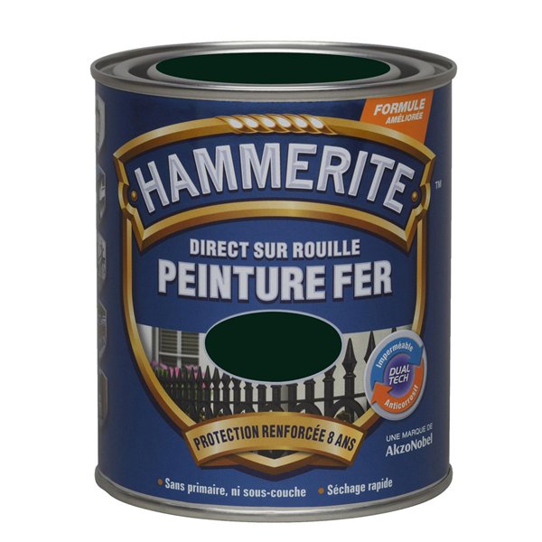 HAMMERITE - Hammerite fer bril.laque 0.75l vert forêt