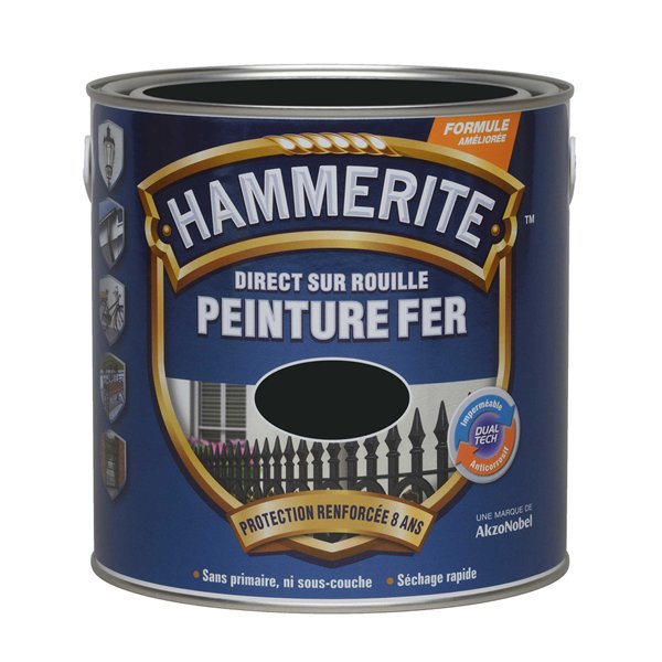 HAMMERITE - Hammerite fer satiné 0l25 noir
