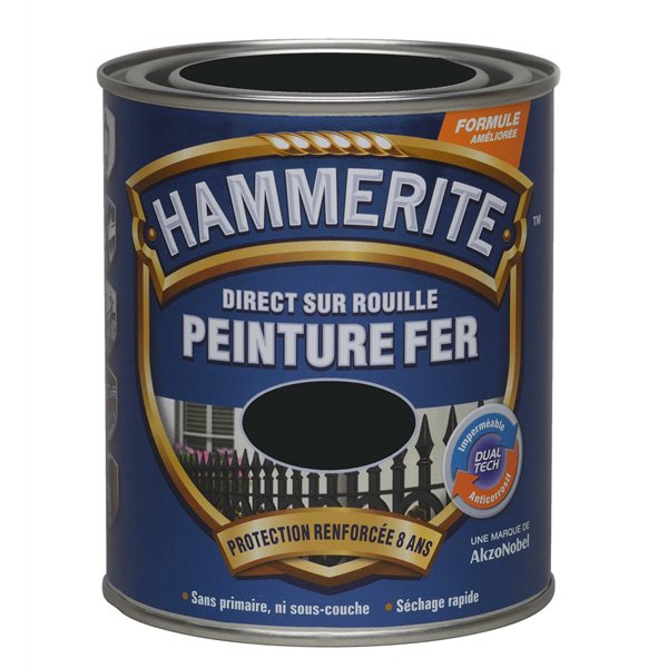 HAMMERITE - Hammerite fer satiné 0l75 noir
