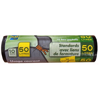 PUBLI EMBAL - Sacs Poubelle "Standards" Noir en Rouleau
