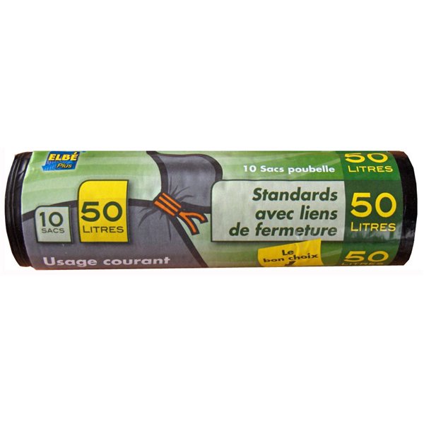 PUBLI EMBAL - Sacs Poubelle "Standards" Noir en Rouleau