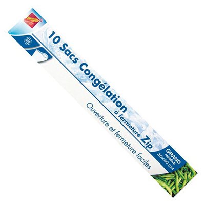 SPHERE - Lot de 10 Sacs Congélation à zip Grand Modèle 30 x 40 cm