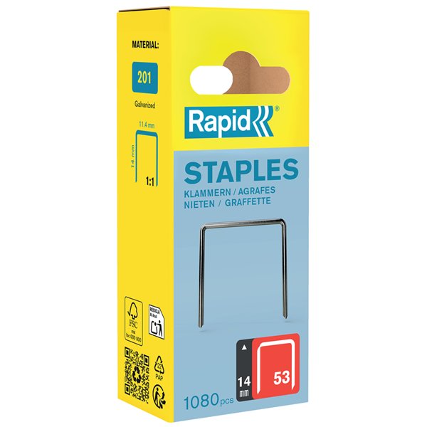 RAPID - Agrafe type 53/14mm galva 1080 bl