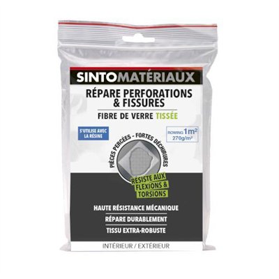 SINTO - Tissu de reparation 270gr fibre de verre tissee rowing 1m