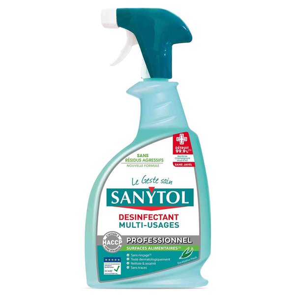 SANYTOL - Désinfectant Multi-Usage Professionnel Vaporisateur de 750ml