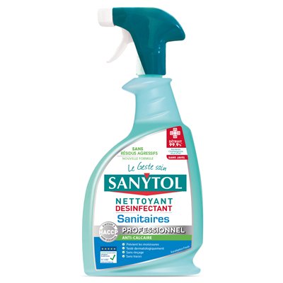 SANYTOL - Nettoyant Désinfectant Sanitaire Vaporisateur 750ml