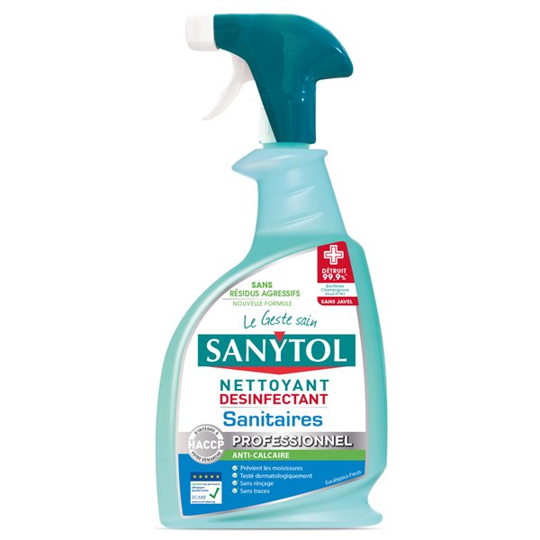 SANYTOL - Nettoyant Désinfectant Sanitaire Vaporisateur 750ml