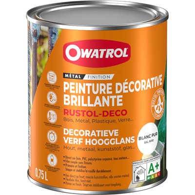 OWATROL - Durieu rustol déco antirouille 0.75l blanc ral 9100