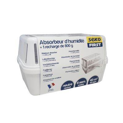 SEKOFIRST - Absorbeur d'Humidité + 1 Recharge 800g